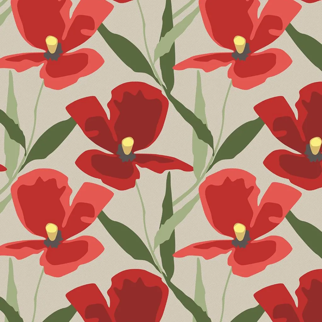 Arvidssons textil Gardintyger Mönstrade|Arvidssons Textil|Blomsterskrud culla röd tyg