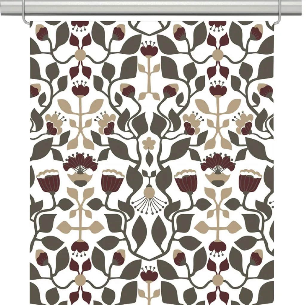 Arvidssons textil Panelgardiner|Blomstersnår brun panelgardiner