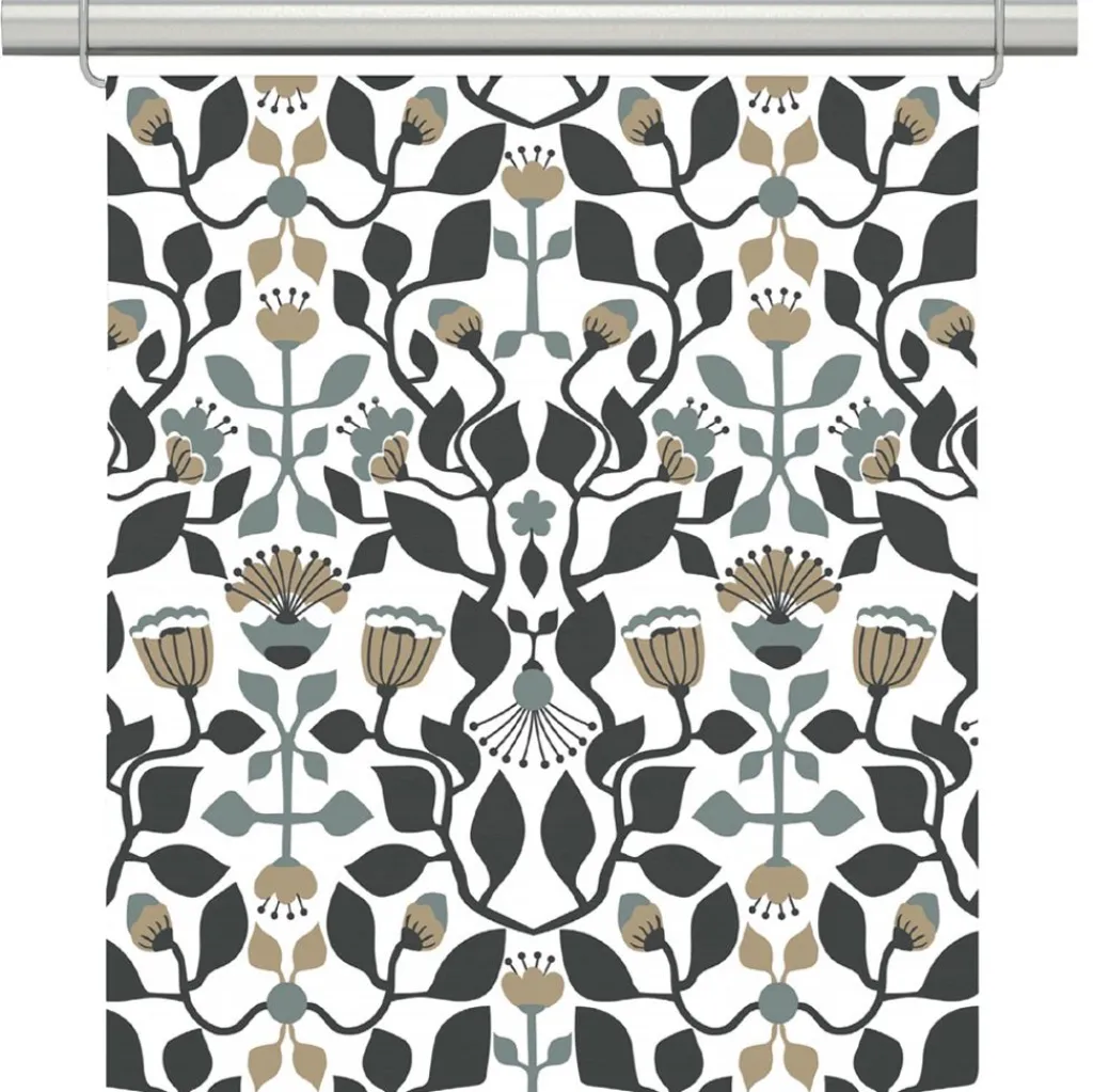 Arvidssons textil Panelgardiner|Blomstersnår turkos panelgardiner