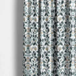 Arvidssons textil Gardintyger Mönstrade|Arvidssons Textil|Blomstersnår turkos tyg