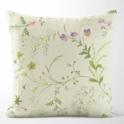 Arvidssons textil Mönstrade Kuddfodral|Blomsteryra gul kuddfodral