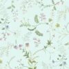 Arvidssons textil Gardinkappor Mönstrade|Blomsteryra ljusblå gardinkappa metervara