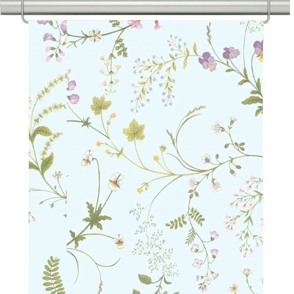Arvidssons textil Panelgardiner|Blomsteryra ljusblå panelgardiner