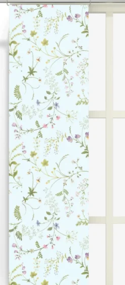 Arvidssons textil Panelgardiner|Blomsteryra ljusblå panelgardiner