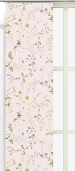 Arvidssons textil Panelgardiner|Blomsteryra rosa panelgardiner