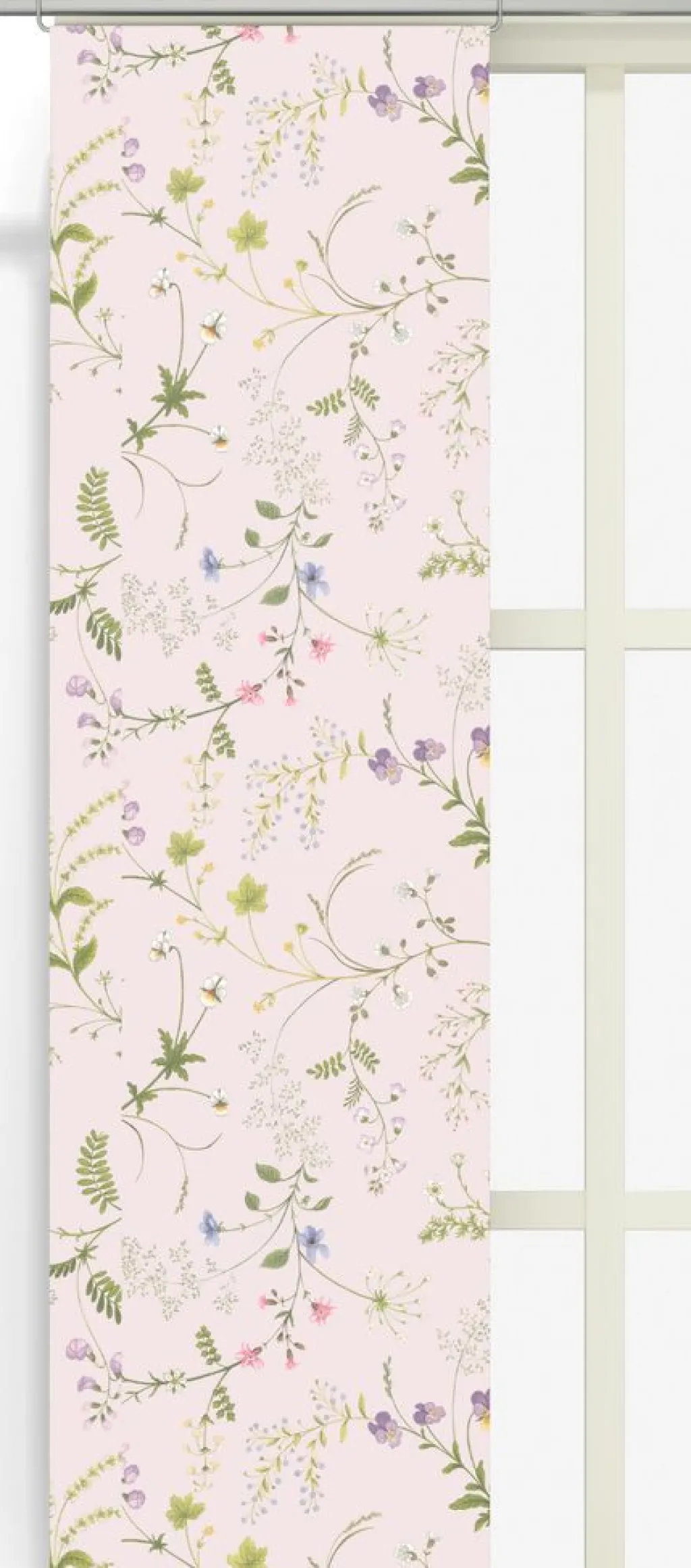Arvidssons textil Panelgardiner|Blomsteryra rosa panelgardiner