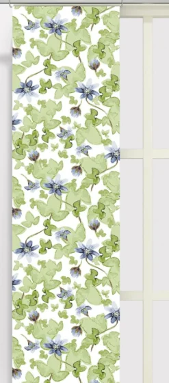 Arvidssons textil Panelgardiner|Blåsippa vit panelgardiner