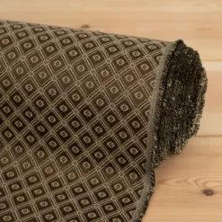 Nordisk Textil Rutiga Möbeltyger|Mönstrade Möbeltyger|Borgholm brun-guld - rutigt möbeltyg i klassisk stil