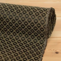 Nordisk Textil Rutiga Möbeltyger|Mönstrade Möbeltyger|Borgholm svart-guld - rutigt möbeltyg i klassisk stil