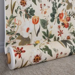 Nordisk Textil Gardintyger Mönstrade|Botany creme tyg