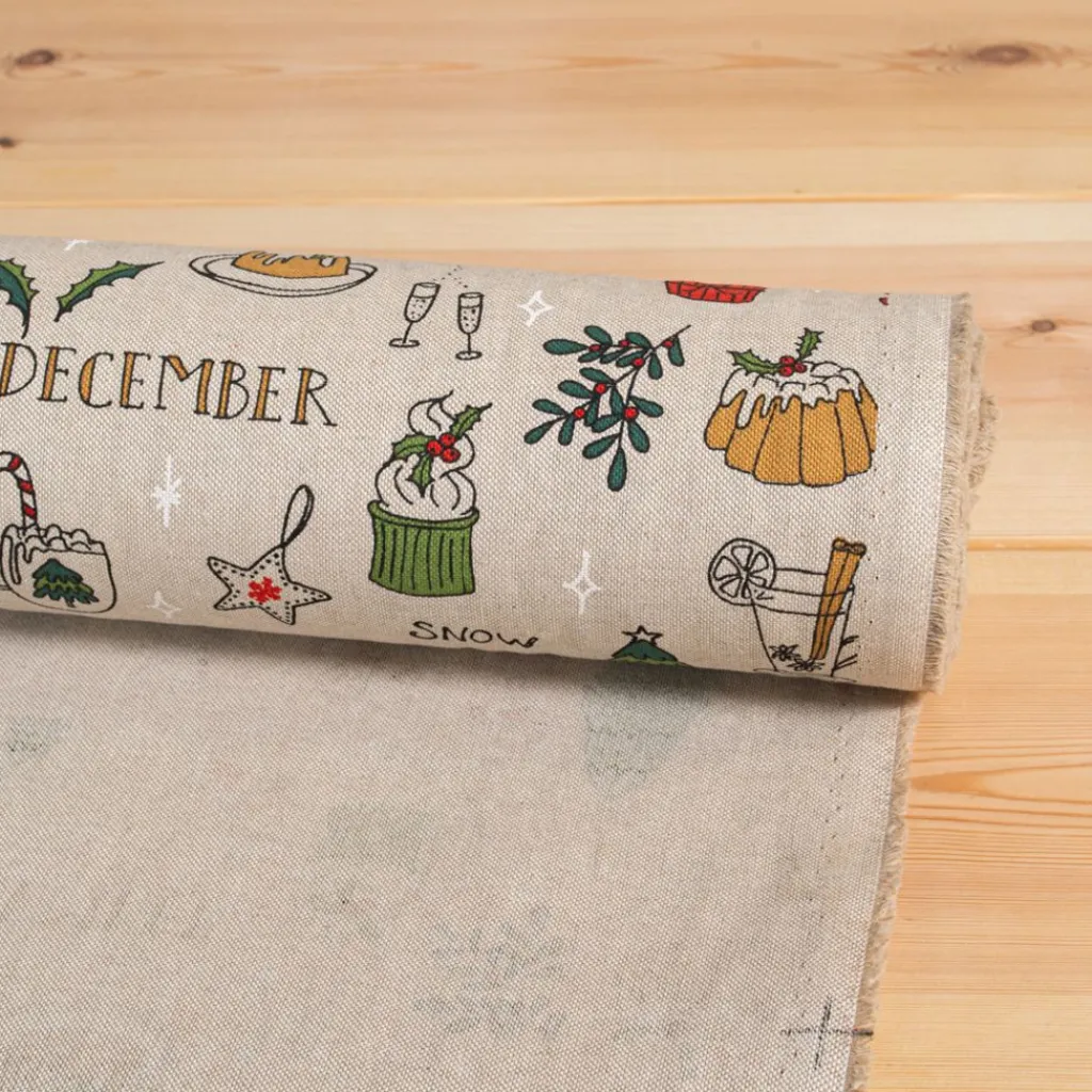 Gardintyger Mönstrade|Jultyger|Christmas doodle tyg