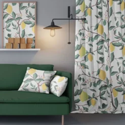 Arvidssons textil Gardiner Mönstrade|Citron grön gardiner