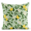 Arvidssons textil Mönstrade Kuddfodral|Citronlycka grön kuddfodral med citroner