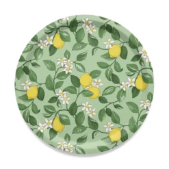 Arvidssons textil Brickor|Citronlycka grön stor rund bricka Ø38cm