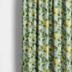 Arvidssons textil Gardintyger Mönstrade|Arvidssons Textil|Citronlycka grön tyg med citroner