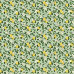 Arvidssons textil Gardintyger Mönstrade|Arvidssons Textil|Citronlycka grön tyg med citroner