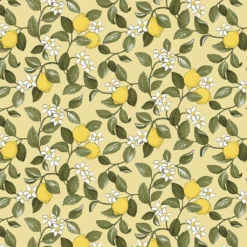 Arvidssons textil Gardintyger Mönstrade|Arvidssons Textil|Citronlycka gul tyg med citroner