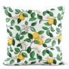 Arvidssons textil Mönstrade Kuddfodral|Citronlycka vit kuddfodral med citroner