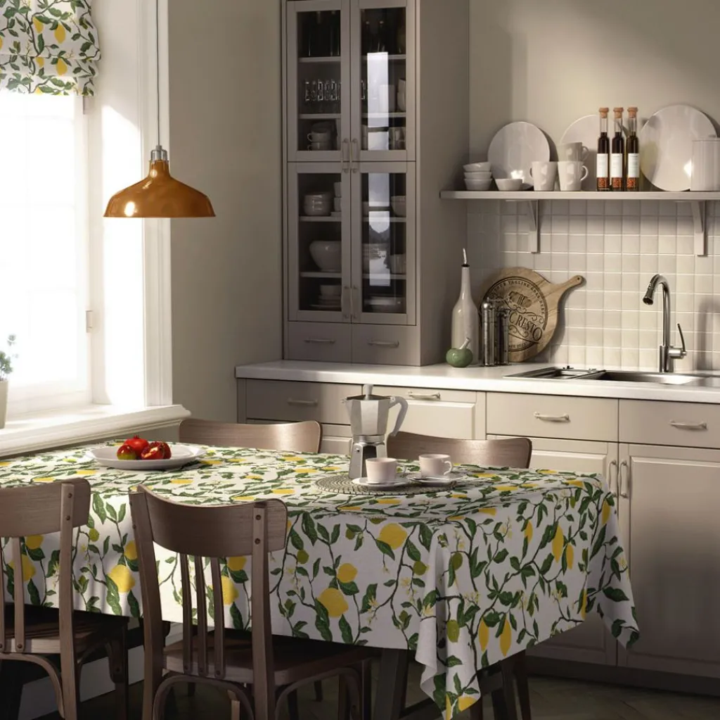 Arvidssons textil Bordsduk|Citronträd gul bordsduk