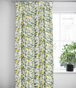 Arvidssons textil Gardiner Mönstrade|Citronträd gul - gardiner med citroner