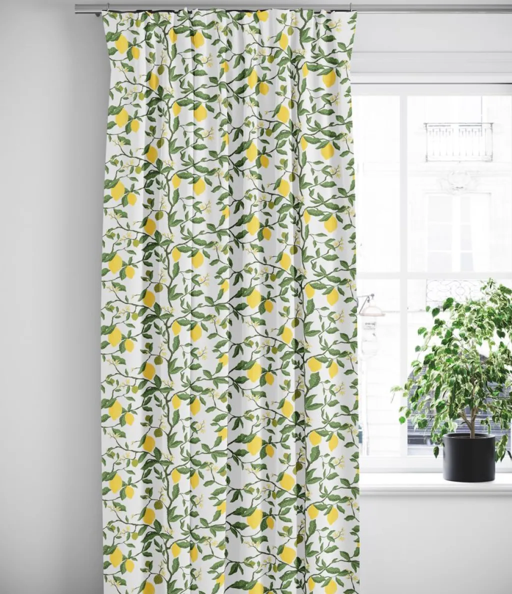 Arvidssons textil Gardiner Mönstrade|Citronträd gul - gardiner med citroner