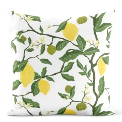 Arvidssons textil Mönstrade Kuddfodral|Citronträd gul kuddfodral