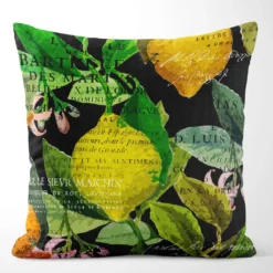 Arvidssons textil Mönstrade Kuddfodral|Citrus svart kuddfodral