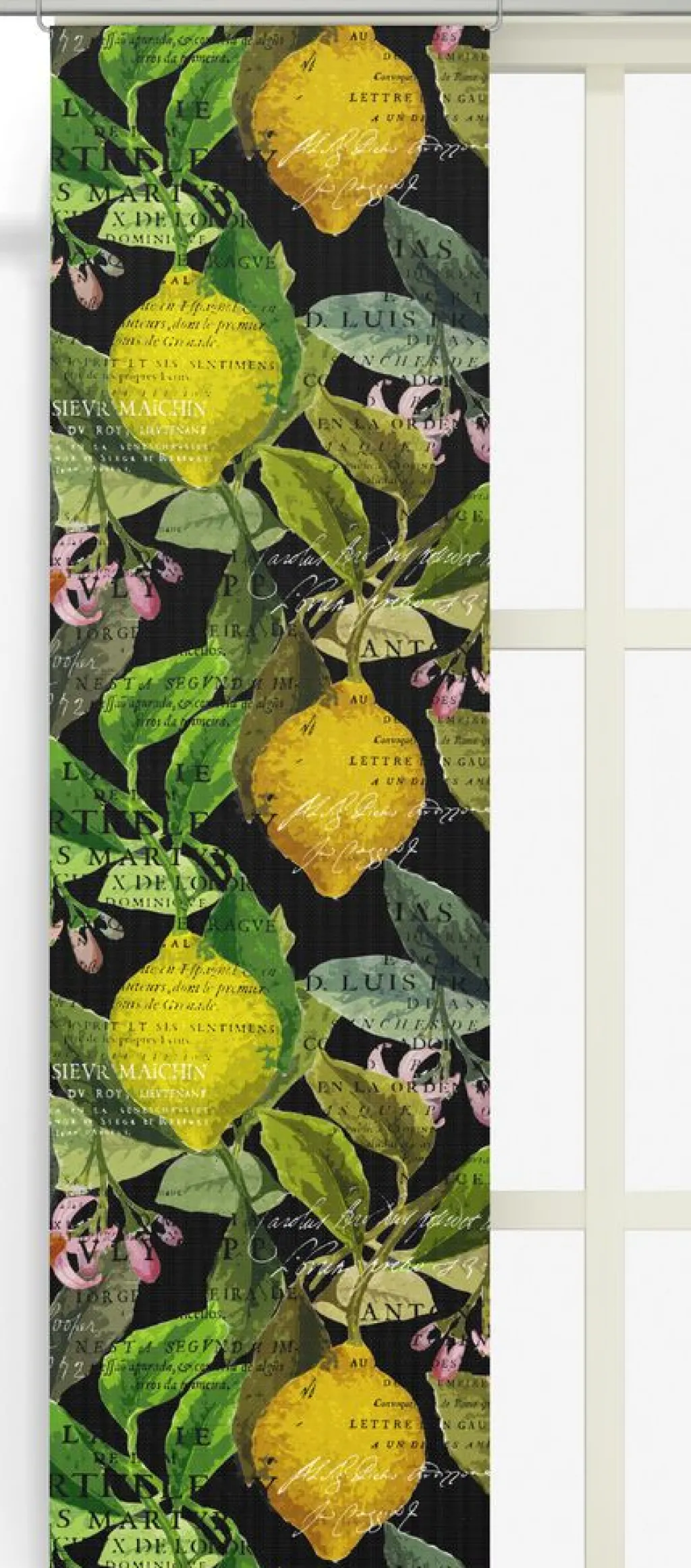 Arvidssons textil Panelgardiner|Citrus svart panelgardiner
