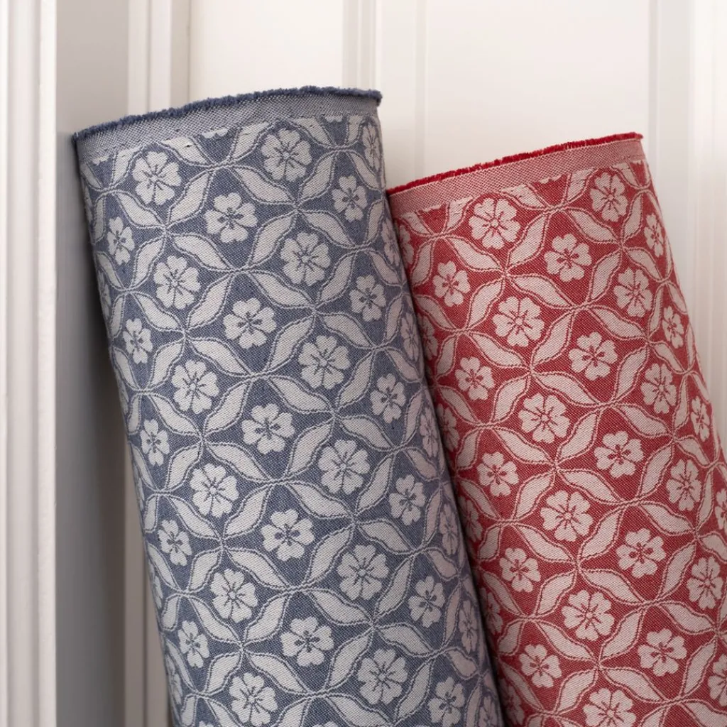Mönstrade Möbeltyger|Bolster|Clover marin tyg