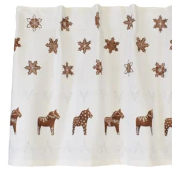 Arvidssons textil Gardinkappor Mönstrade|Julgardiner|Dalapeppisar bård vit gardinkappa metervara