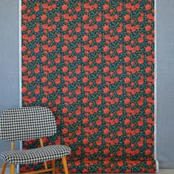 Nordisk Textil Gardintyger Mönstrade|Jultyger|Dalaros svart tyg