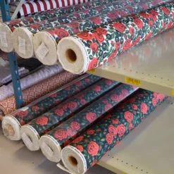 Nordisk Textil Gardintyger Mönstrade|Jultyger|Dalaros vit tyg