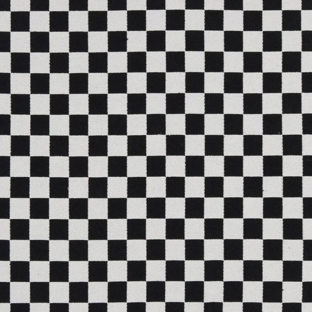 Nordisk Textil Rutiga Möbeltyger|Damier schackrutigt jaquardtyg i svart och vitt för möbelklädsel