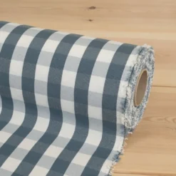 Nordisk Textil Rutiga Möbeltyger|Rutor & Ränder|Dewon duvblå-vit rutigt tyg