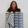 Nordisk Textil Rutiga Möbeltyger|Rutor & Ränder|Dewon ljusgrå-vit rutigt tyg