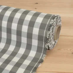 Nordisk Textil Rutiga Möbeltyger|Rutor & Ränder|Dewon ljusgrå-vit rutigt tyg