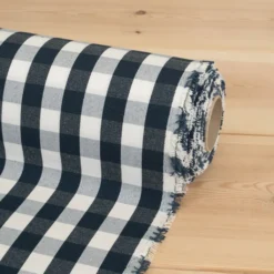 Nordisk Textil Rutiga Möbeltyger|Rutor & Ränder|Dewon marinblå-vit rutigt tyg