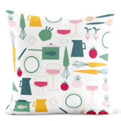 Arvidssons textil Mönstrade Kuddfodral|Dinner grön kuddfodral