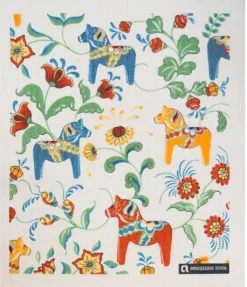 Arvidssons textil Disktrasor|Disktrasa Leksand med traditionellt dalahästmönster