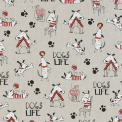 Barn Gardintyger Mönstrade|Barnmönster|Dogs life tyg med hundar