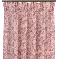 Fondaco Gardiner Mönstrade|Emma rosa skira gardiner med blomstermönster 140x250cm