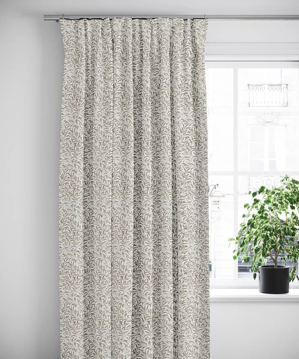 Nordisk Textil Gardiner Mönstrade|Ester beige gardiner med tidlöst bladmönster