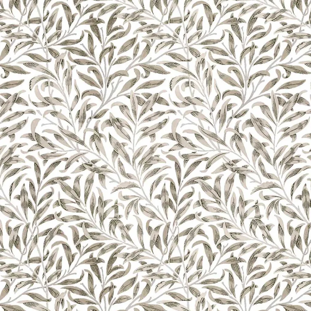 Nordisk Textil Arts & Crafts Tyger|Gardintyger Mönstrade|Ester beige tyg – klassiskt bladmönster i beige