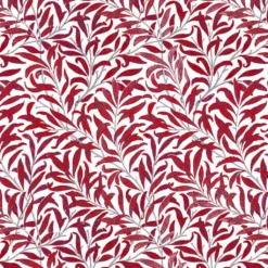 Nordisk Textil Arts & Crafts Tyger|Gardintyger Mönstrade|Ester röd tyg – klassiskt bladmönster i rött