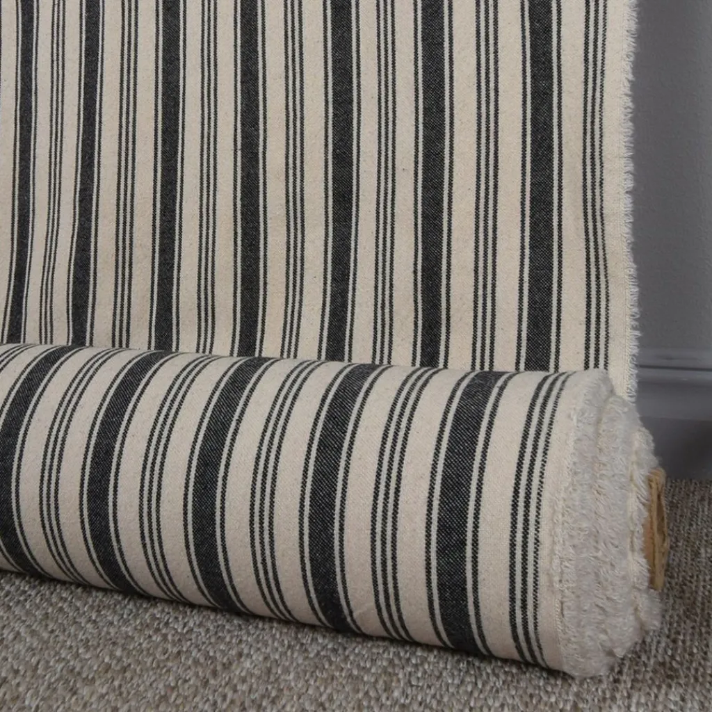 Nordisk Textil Rutor & Ränder|Eugene svart-beige randigt tyg
