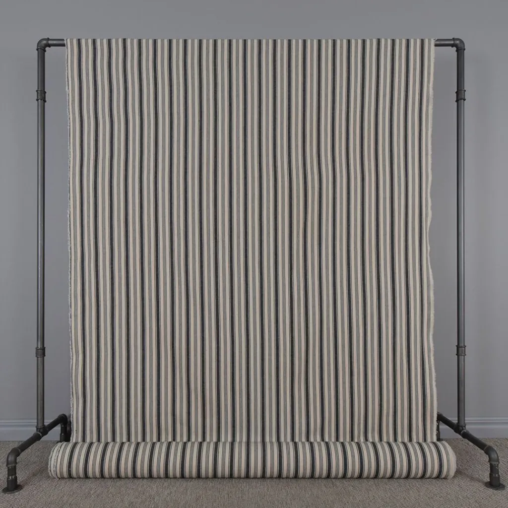 Nordisk Textil Rutor & Ränder|Eugene svart-beige randigt tyg