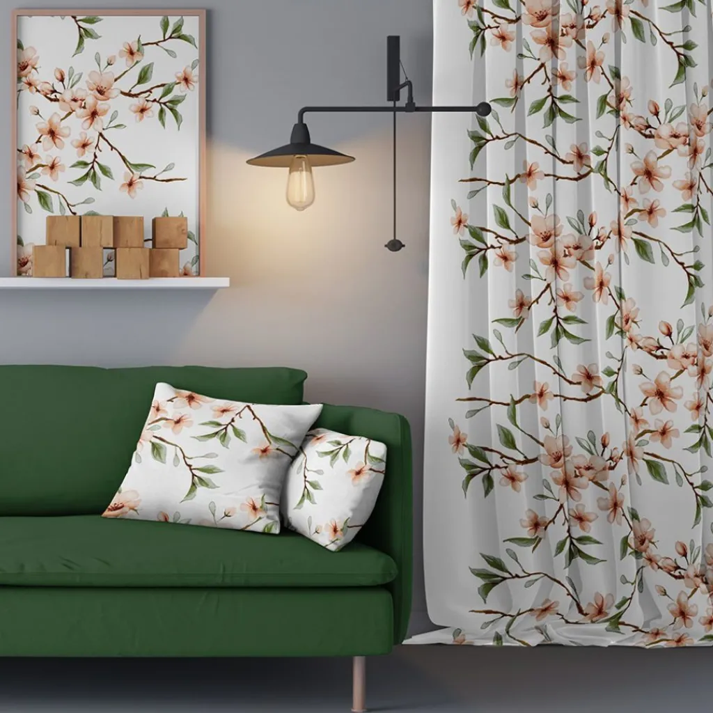Arvidssons textil Gardiner Mönstrade|Fägring aprikos gardiner