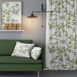 Arvidssons textil Gardiner Mönstrade|Fägring grön gardiner
