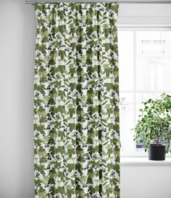 Arvidssons textil Gardiner Mönstrade|Fikonträd grön gardiner