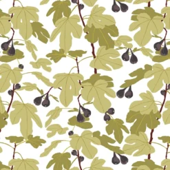 Arvidssons textil Gardintyger Mönstrade|Arvidssons Textil|Fikonträd ljusgrön tyg